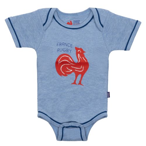 Body France Rugby Bleu Ciel Chiné Bébé