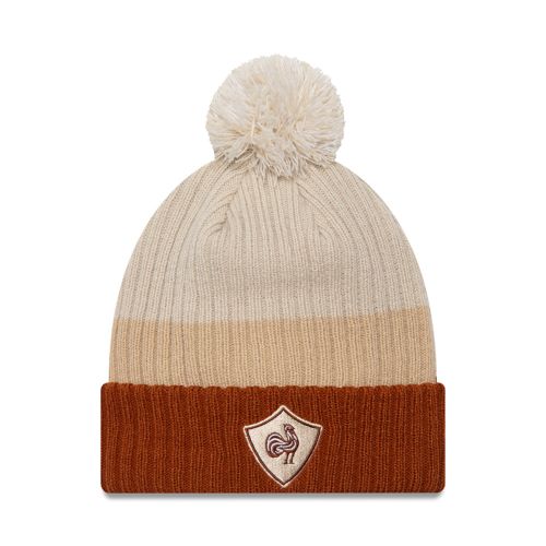 Bonnet FRANCE RUGBY & NEW ERA Pompon Beige Femme