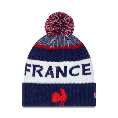Bonnet FRANCE RUGBY & NEW ERA Pompon Bleu Adulte