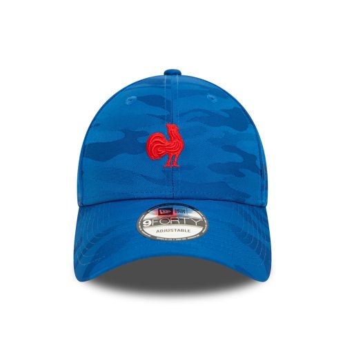 Casquette FRANCE RUGBY & NEW ERA 9FORTY Camo Ton sur Ton Bleu Adulte