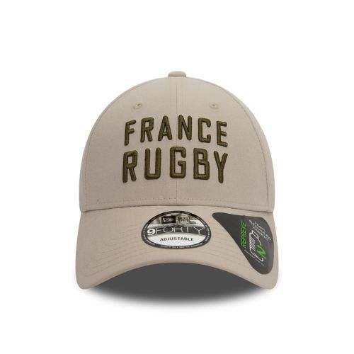 Casquette FRANCE RUGBY & NEW ERA 9FORTY Repreve Crème Adulte