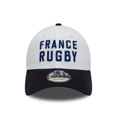Casquette FRANCE RUGBY & NEW ERA 9FORTY Wordmark Blanc Adulte