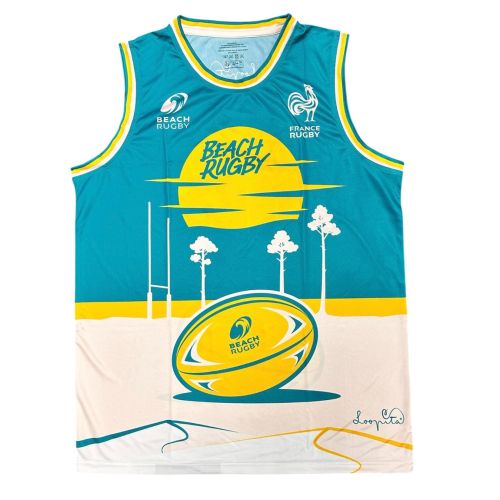 DEBARDEUR BEACH RUGBY 2025 LOOPITA FRANCE RUGBY BLEU CLAIR MIXTE