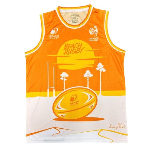 DEBARDEUR BEACH RUGBY 2025 LOOPITA FRANCE RUGBY ORANGE MIXTE 
