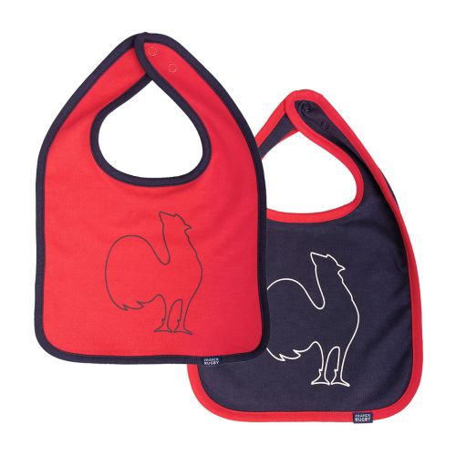 Lot de deux bavoirs Bébé France Rugby Marine/Rouge