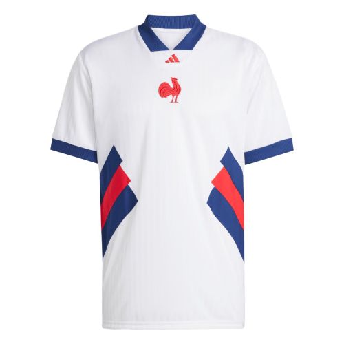 Maillot France Rugby Lifestyle Supporter Blanc 24/25 Adidas