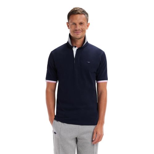 Maillot Manches Courtes Coton Marine/Gris Eden Park
