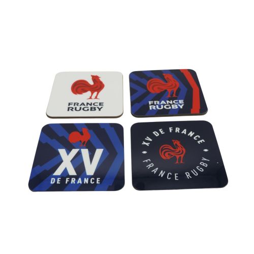 Pack De 4 Sous-Verres France Rugby x Ovalie Original Mix De 4 Design