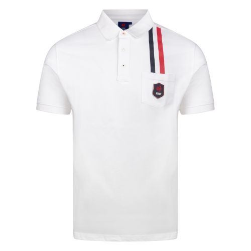 Polo Capsule City Bandes Tricolores Blanc Homme