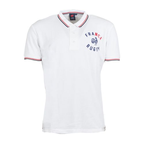 Polo Manches Courtes France Rugby Blanc Homme