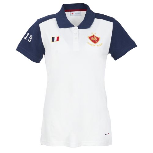 Polo Manches Courtes Héritage France Rugby Blanc Pour Femme