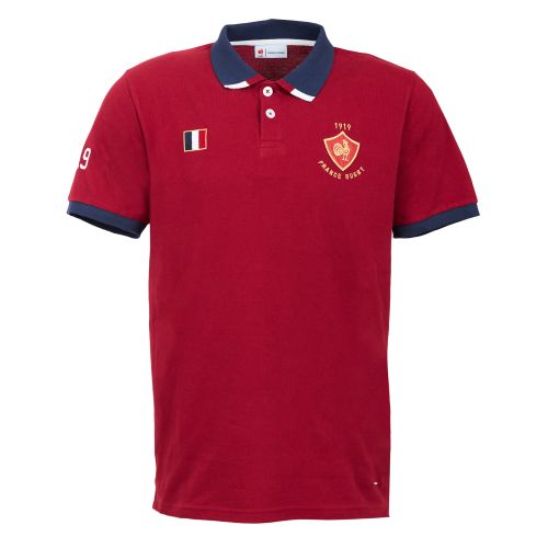Polo Manches Courtes Héritage France Rugby Rouge Pour Homme taille S