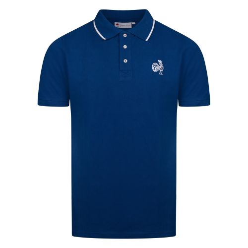 Polo Premium Coq France Rugby Bleu Marine Homme