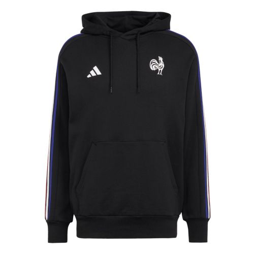 Sweat France Rugby Capuche Supporter Coton Noir 24/25 Adidas