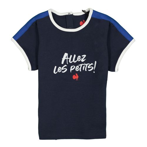 T-shirt Allez les Petits France Rugby Bleu Marine pour Bébé