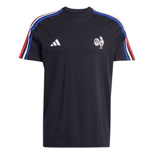T-Shirt France Rugby Coton Supporter Noir 24/25 Adidas