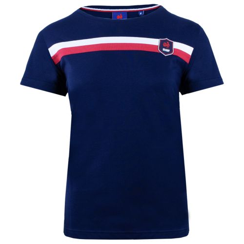 T-shirt France Rugby Tricolore Bleu Marine Femme