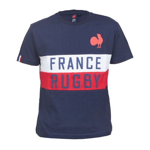 T-shirt Manches Courtes France Rugby Marine Enfant