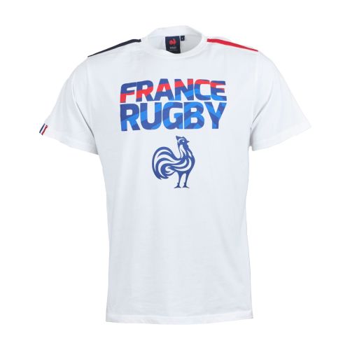 T-Shirt Manches Courtes Supporter France Rugby Blanc Homme