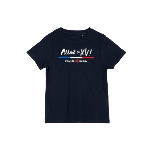 T-shirt Supporter Allez le XV France Rugby Marine Enfant